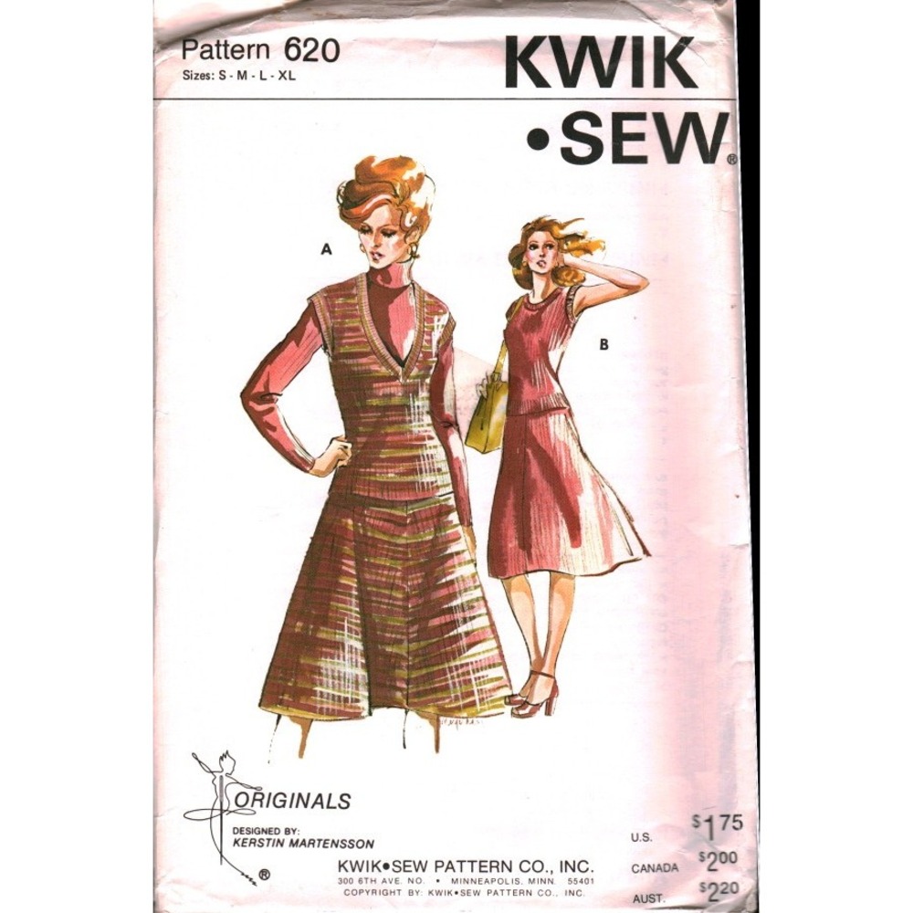 Vintage‎ Kwik Sew 620 Kerstin Martensson Sweater Skirt Pattern Women S-XL Knit